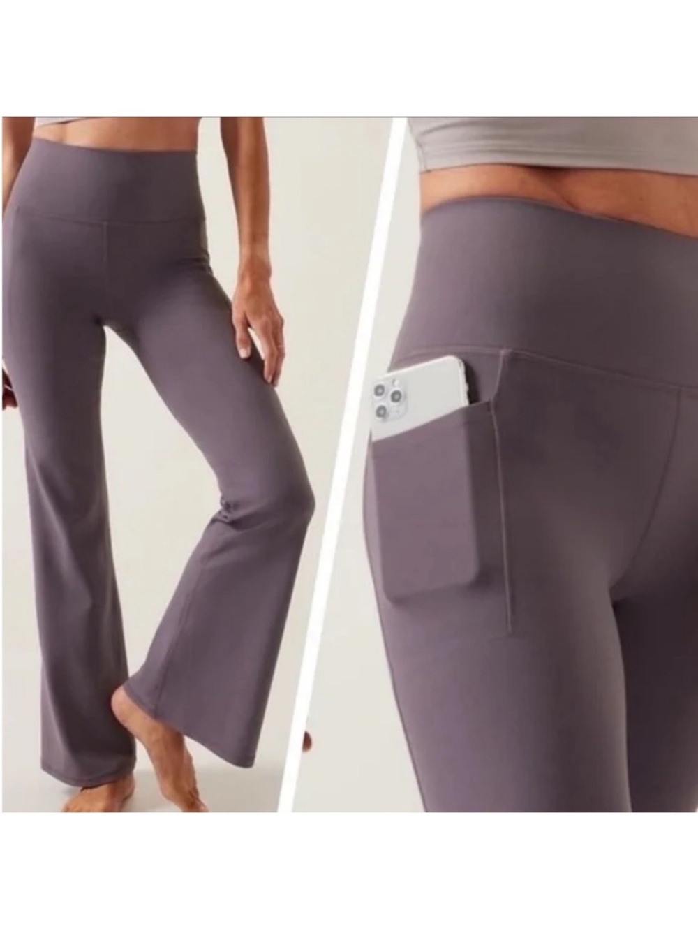 Athleta Salutation Stash High Rise Flare Pant Damask Mauve Size 2X Pockets